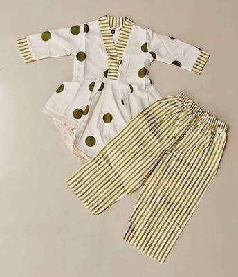 Off white rayon co-ord set for girls | soft rayon top with printed rayon bottom | casual kids wear outfit 4