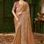 Gold color faux satin chiffon silk embroidered saree with pink tussar silk blouse
