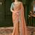 Light orange color  faux georgette silk embroidered saree with heavy work blouse