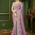 Lavender color viscose faux georgette silk embroidered saree with heavy work blouse