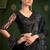 Black color faux satin georgette embroidered saree with heavy work blouse