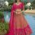 Orang & Hot Pink Embroidered Art Silk Designer Wedding Lehenga Choli