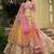 Multicolor Embroidered Art Silk Designer Wedding Lehenga Choli