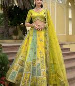 Multicolor Embroidered Art Silk Wedding Lehenga Choli