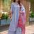Women Barline Viscose & Handwork Kurta With Trousers And Dupatta