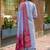 Women Barline Viscose & Handwork Kurta With Trousers And Dupatta