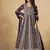 Faux georgette embroidered dark purple anarkali suit