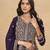 Faux georgette embroidered dark purple engagement wear anarkali suit