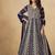 Faux georgette embroidered navy blue engagement wear anarkali suit
