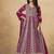 Faux georgette embroidered rani pink engagement wear anarkali suit