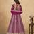 Faux georgette embroidered rani pink engagement wear anarkali suit