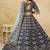 Navy Blue Art Silk Embroidered Lehenga Choli Set for Wedding