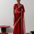 Red embroidered chanderi saree