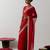 Red embroidered chanderi saree