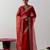 Red embroidered chanderi saree