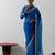 Blue plain chanderi saree