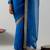 Blue plain chanderi saree