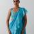 Blue plain chanderi saree