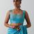Blue plain chanderi saree
