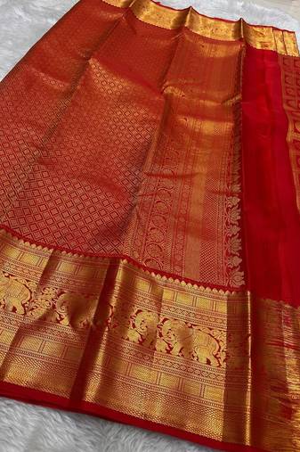 maroon art silk woven designer saree with rich border
