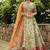 Pista Art Silk with Embroidered Cut Work Readymade Bridal Lehenga Choli- Full Stitched Free size