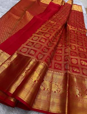 maroon art silk woven designer saree with rich border 2
