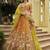 Orange Art Silk with Embroidered Cut Work Readymade Bridal Lehenga Choli- Full Stitched Free size