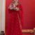 Red Embroidered work gown palazzo with dupatta set