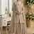 Beige net embroidered sequence designer sharara suit