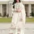 White cotton embroidered Embroidered suit-Full Stitched Free size