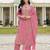 Pink heavy cotton embroidered semi stitched suits
