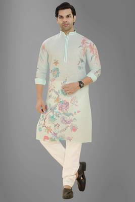 Arruga cotton linen floral printed kurta pyjama 2