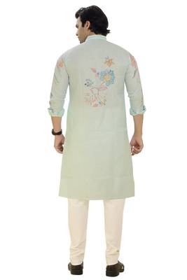 Arruga cotton linen floral printed kurta pyjama 3