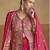 Pink chinon silk embroidered designer plazzo suit
