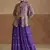 Violet pink chinon silk embroidered designer Palazzo suit