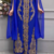 Royal Blue Moroccan Embroidered Stitched Kaftan with Heavy Golden Handwork & Front-Open Design