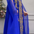 Royal Blue Moroccan Embroidered Stitched Kaftan with Heavy Golden Handwork & Front-Open Design