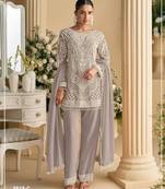 Light purple georgette Embroidered Salwar suit