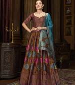 Brown Color Kanjiwaram Silk Jacquard Designer Lehenga Choli