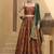 Lehenga Choli Thread Work Jacquard Silk in Rust Orange