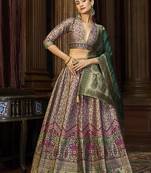 Sea Green Trendy Kanjivaram Jacquard Woven Work Lehenga choli