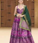 Designer Lehenga Choli Jacquard Kanjiwaram silk in Purple