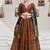 Rust Kanijwaram Jacquard Designer Lehenga Choli For Ceremonial