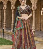 Multi color Jacquard Designer Lehenga Choli For Festival