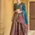Turquoise color Jacquard Woven Lehenga Choli