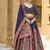 Navy blue Color Jacquard Woven Work Lehenga Choli