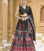 Charming Black color Jacquard Lehenga choli with Dupatta