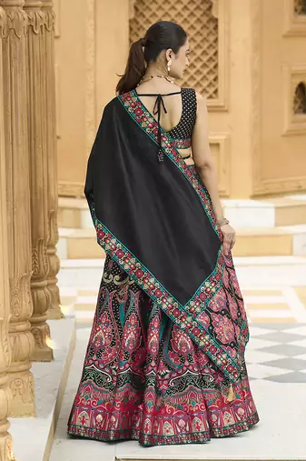 Black color Jacquard Lehenga choli with Dupatta