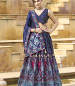 Charming Navy blue color Jacquard Lehenga choli with Dupatta