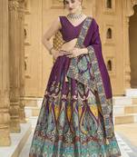Charming Wine color Jacquard Lehenga choli with Dupatta